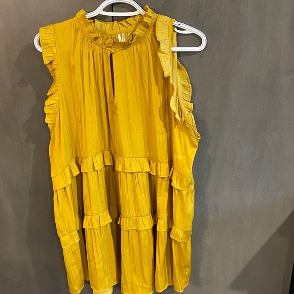 Anthropologie Mustard Ruffled Blouse - Picture 1 of 3
